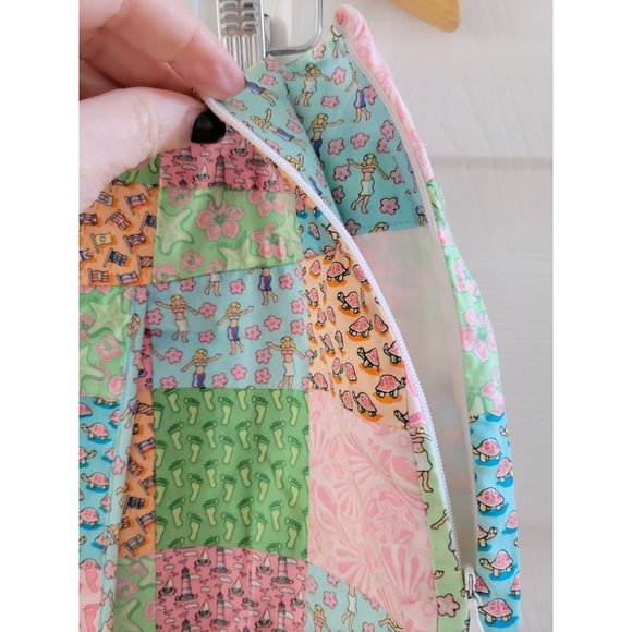 Vineyard Vines Womens pink Patchwork Wrap skirt Hulu girls print wear size 10 - Picture 4 of 9